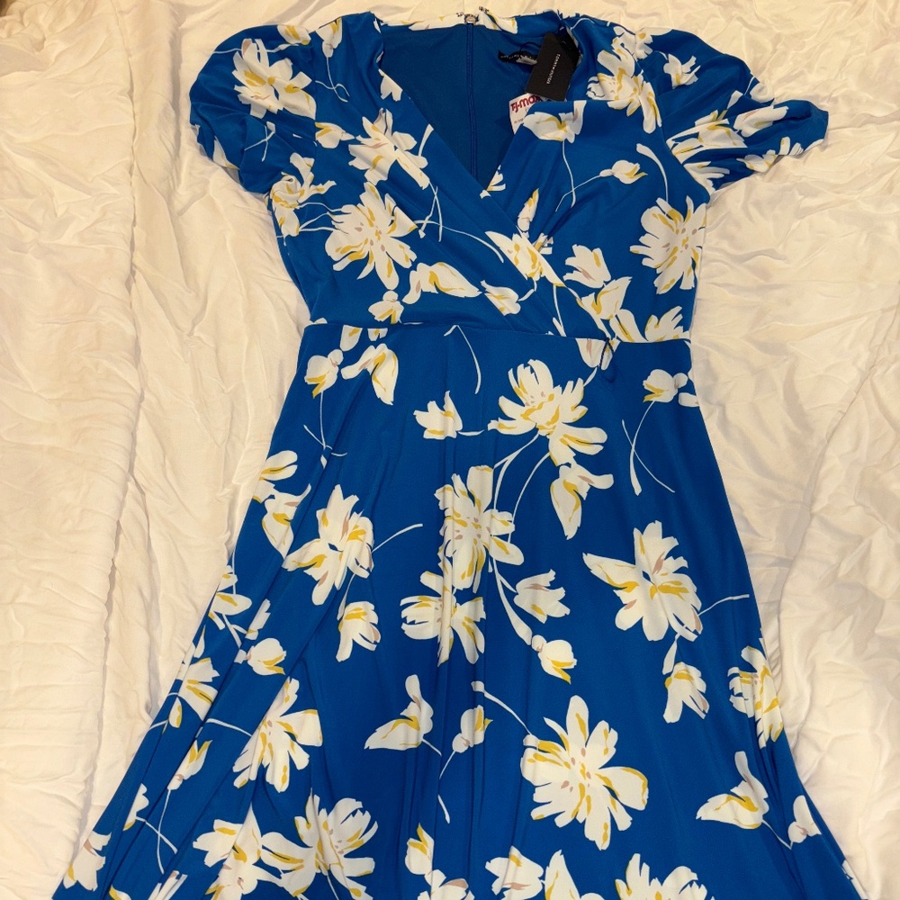 Tommy Hilfiger Blue Floral Dress NWT